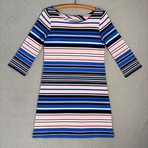 Lilly Pulitzer Bay‎ Dress Size S Pink White Navy Paradise Striped Knit Resort